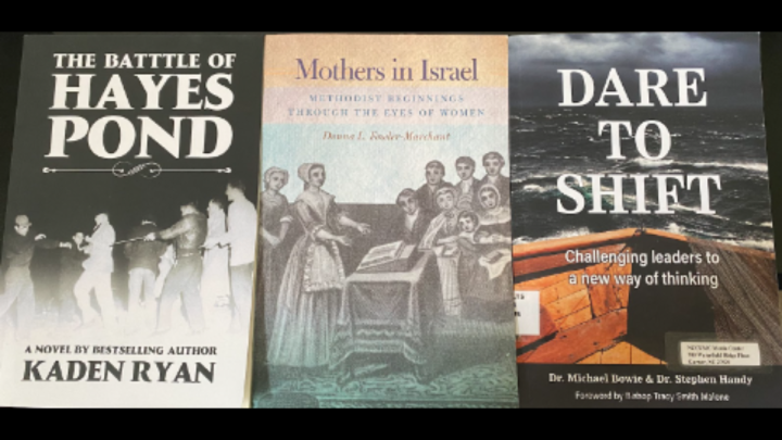 book covers of the Battle of Hayes Pond, Mothers in Israel, and Dare to Shift